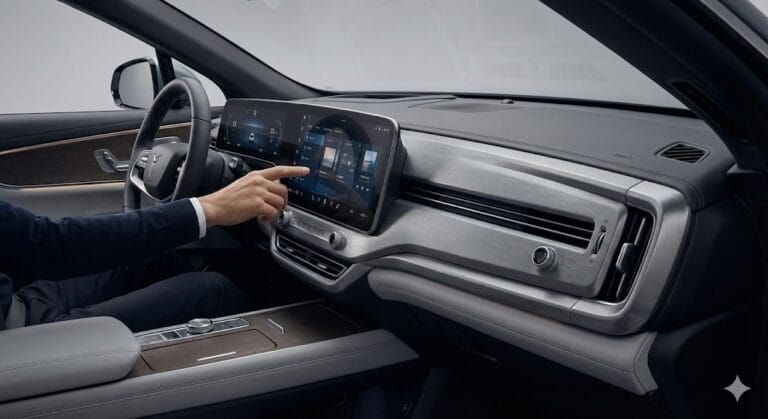 a high end render of an ev cockpit