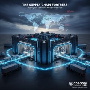 a high tech logistics hub where aluminum billets are entering and finished