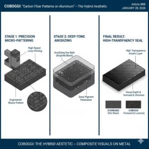 carbon fiber patterning on aluminum