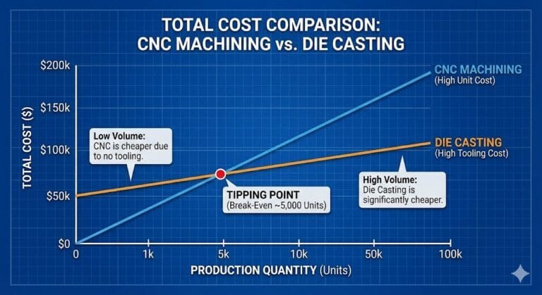 cost comparison cnc machining vs die casting