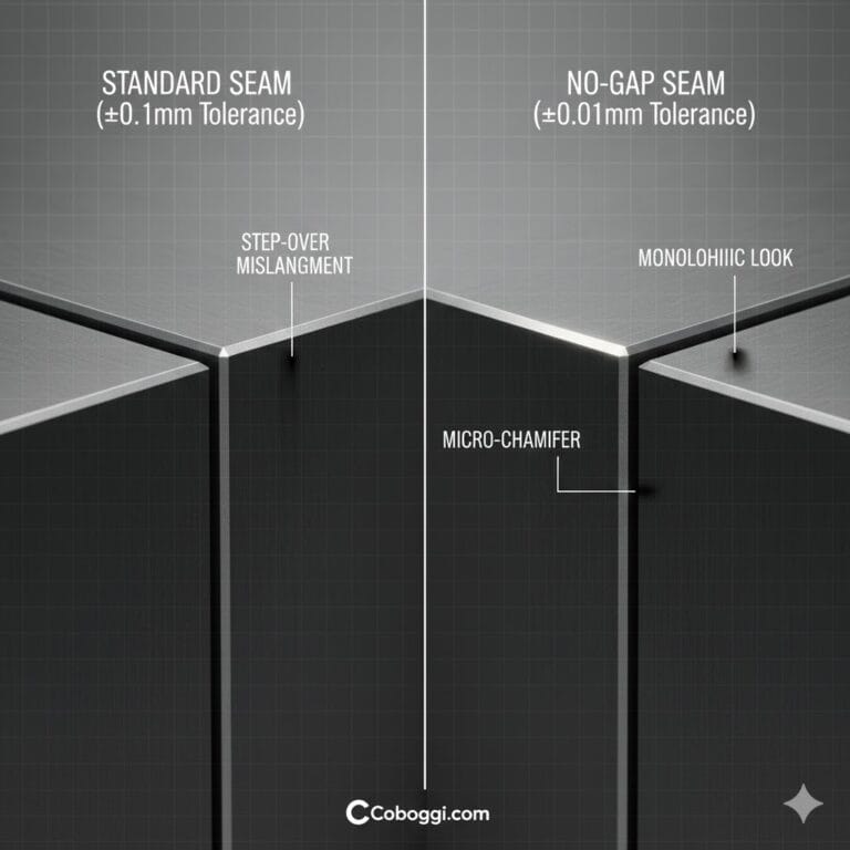 no gap seam vs. a standard seam