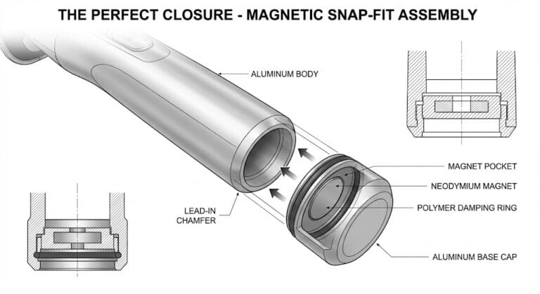 the perfect closure magnetic snap fit assembly