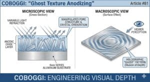 the surface treatment of ghost texture anodizing
