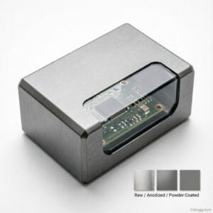 CNC-machined aluminum housing dissipating heat in server application
