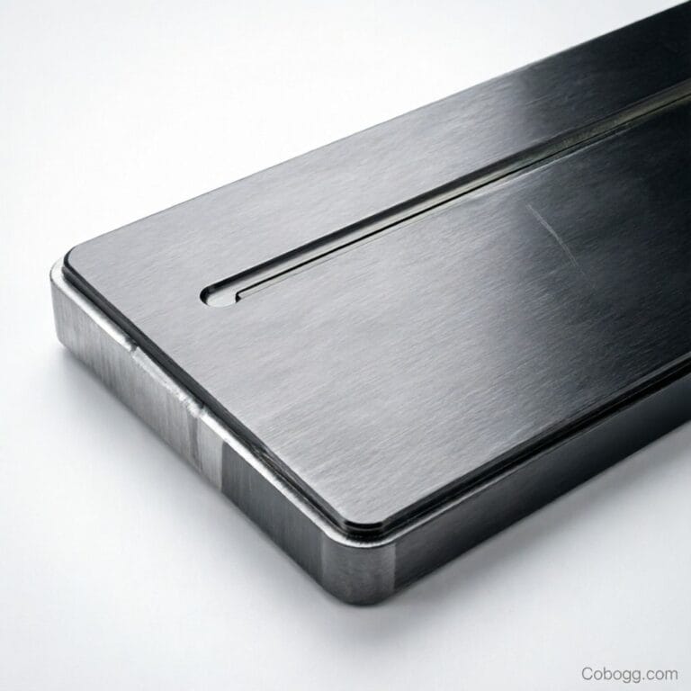 CNC machine precisely cutting aluminum keyboard housing with real-time tolerance display