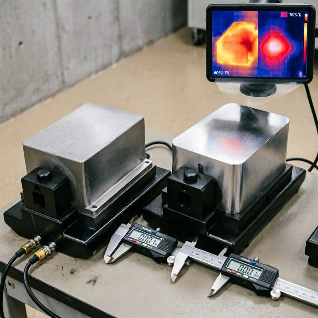 Comparison of 6061-T6 vs 7075-T6 aluminum alloy shells under precision measurement and thermal testing