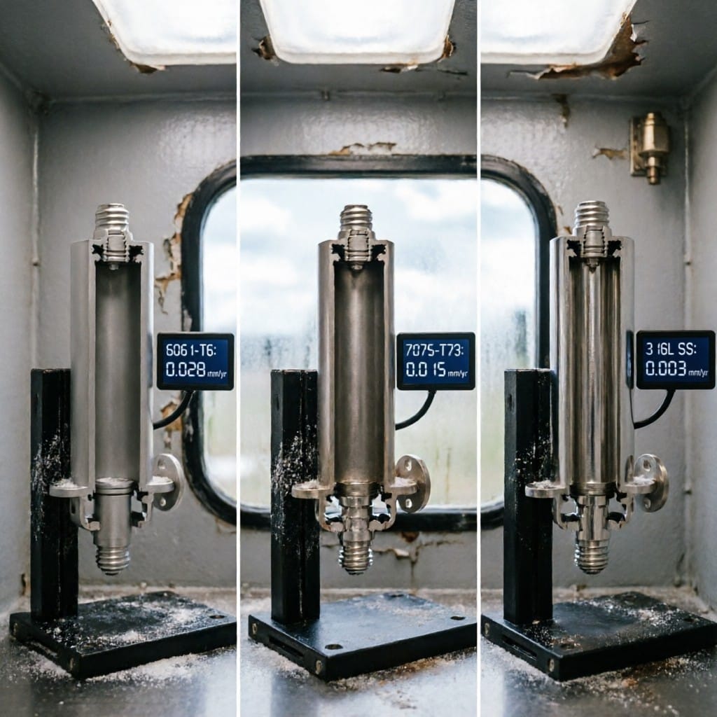 Comparison of aluminum and stainless steel sensor housings under salt spray test conditions
