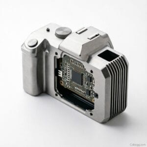 High-speed camera in aluminum enclosure capturing thermal stress during industrial testing
