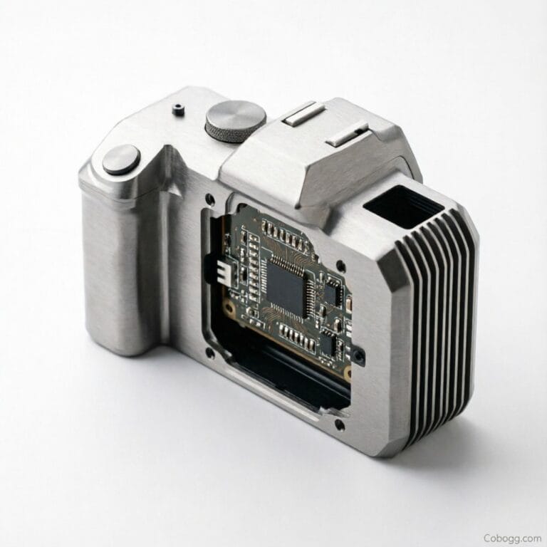 High-speed camera in aluminum enclosure capturing thermal stress during industrial testing