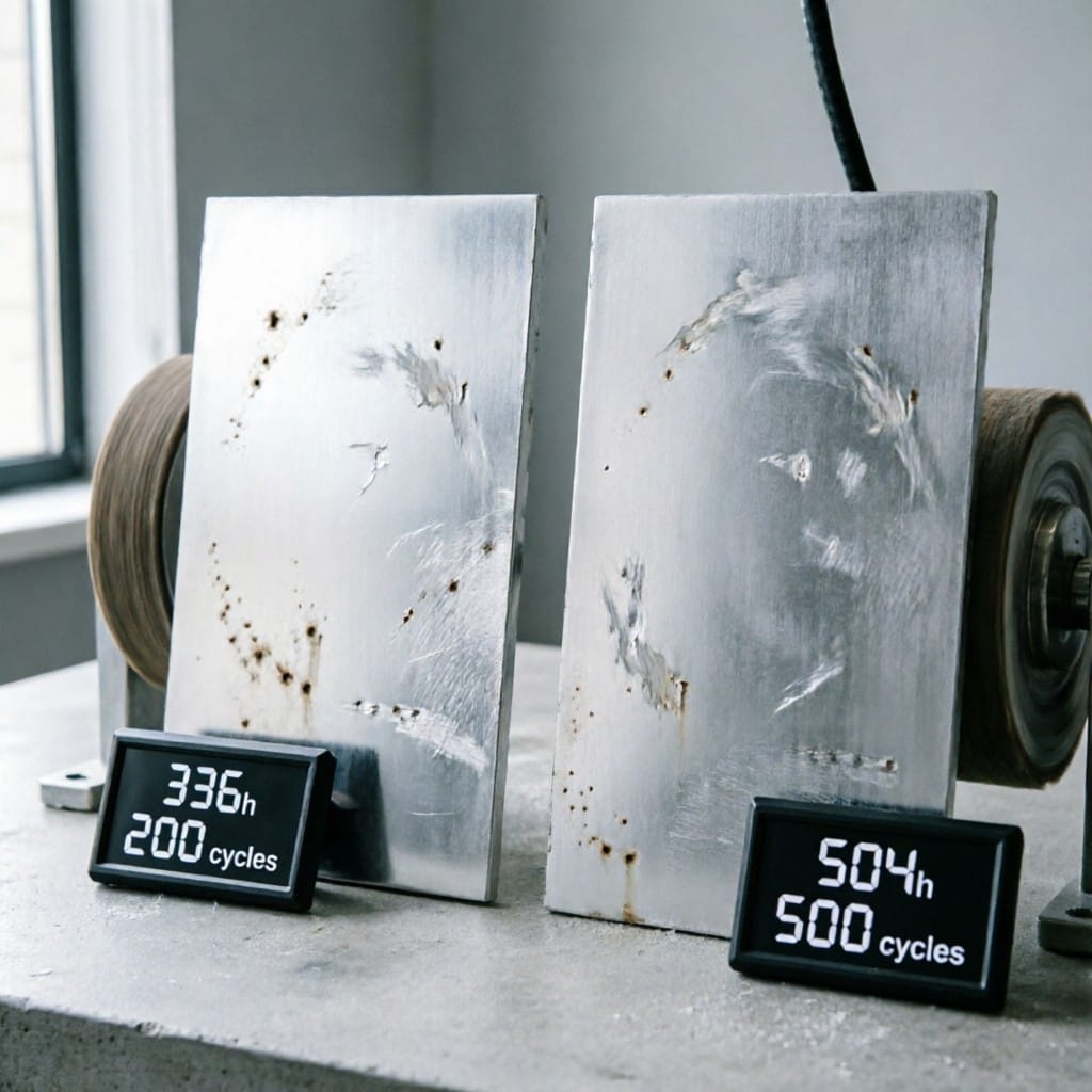 Lab comparison of AFP coatings on Type II vs Type III anodized aluminum under ASTM testing conditions