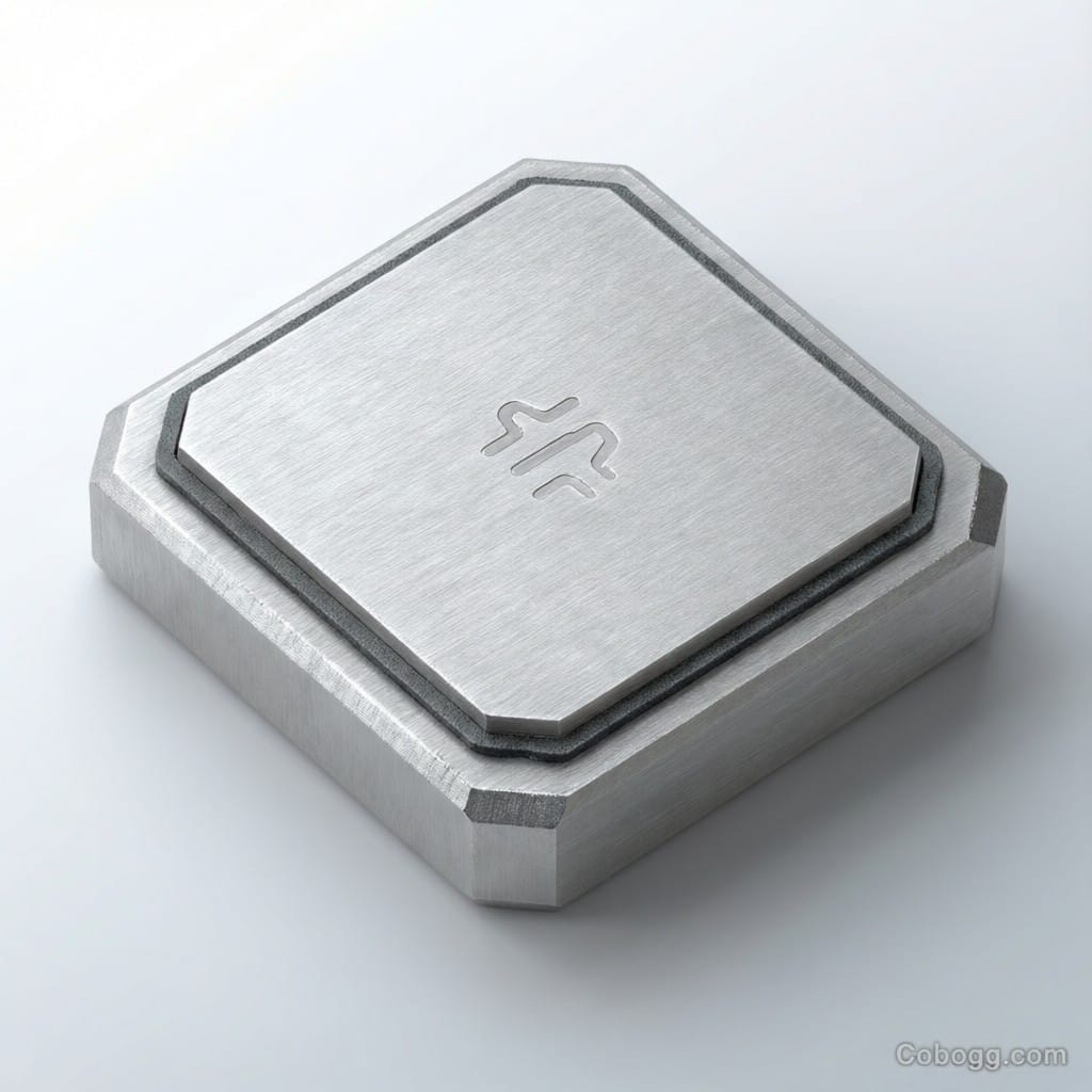 Industrial aluminum case with laser topology depth markings for tactile user interface in automated factory setting