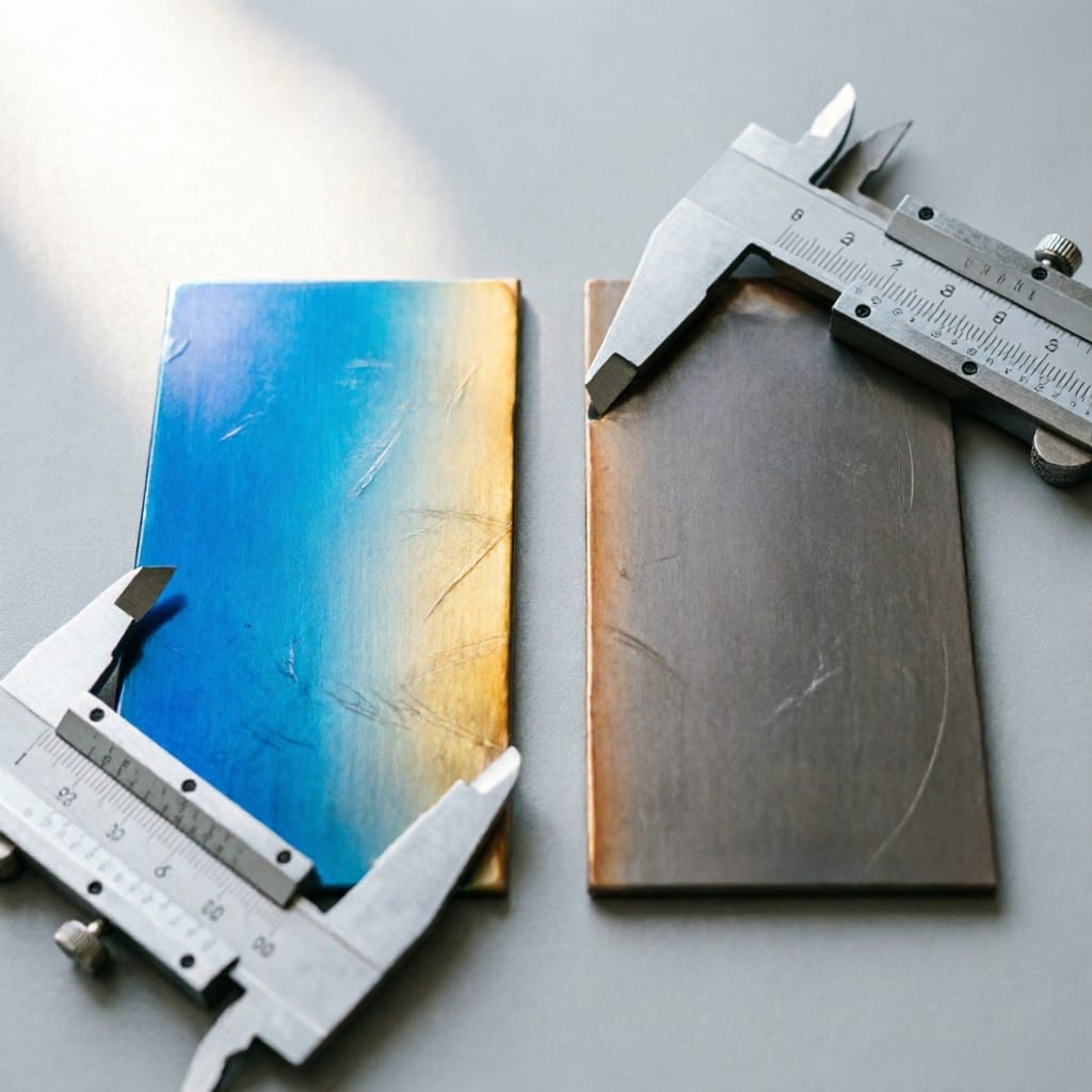 Macro comparison of Type II vs Type III dual-tone anodized aluminum surfaces