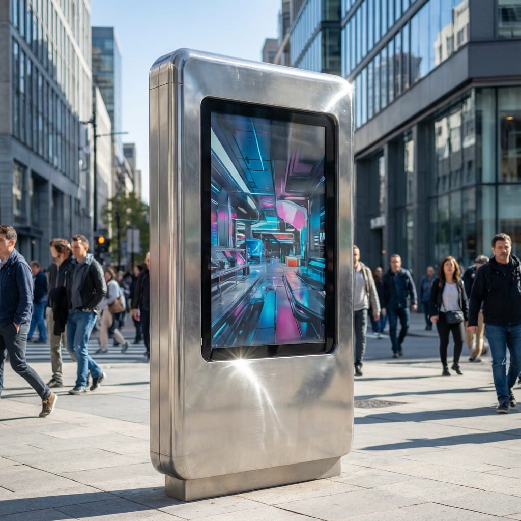 Outdoor aluminum alloy shell enclosure resisting UV degradation on city street